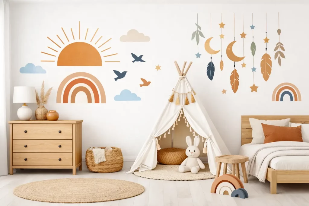 Boho Wall Stickers for Easy Room Updates